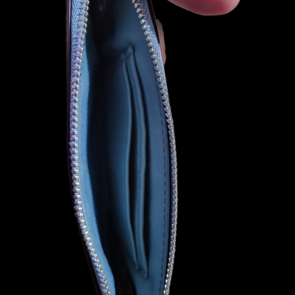 Coach Teal Leather Wristlet - Picture 2 of 3